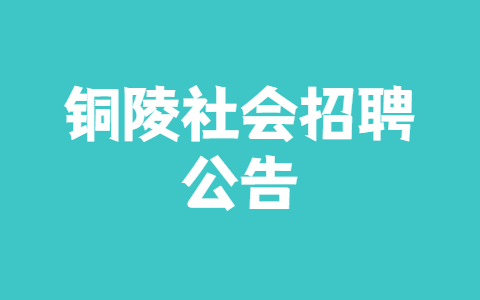 铜陵社会招聘公告