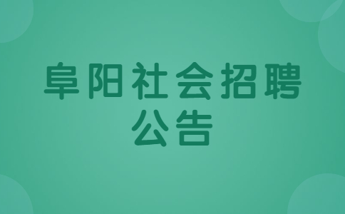 阜阳社会招聘公告