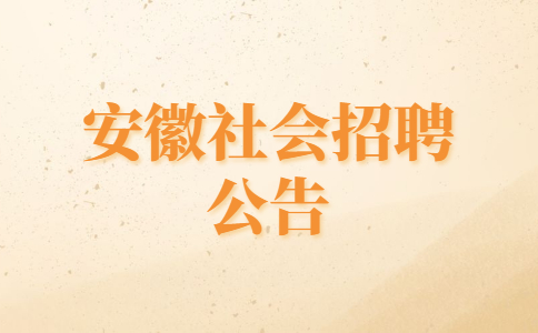安徽社会招聘公告