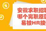 安徽求职招聘的哪个离职原因容易被HR接受?