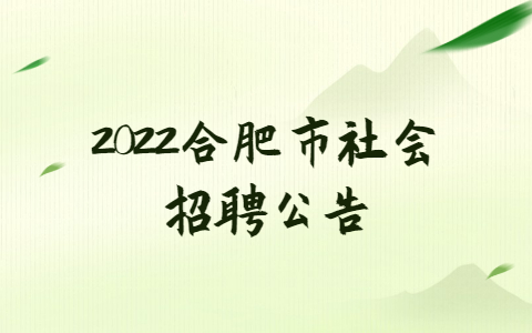 2022合肥市社会招聘公告