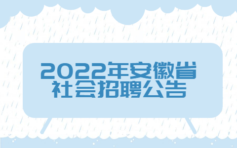2022年安徽省社会招聘公告