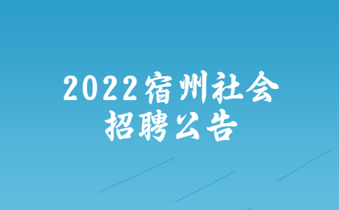 2022宿州社会招聘公告