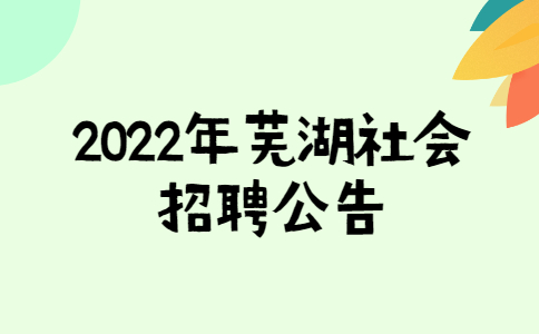 2022年芜湖社会招聘公告
