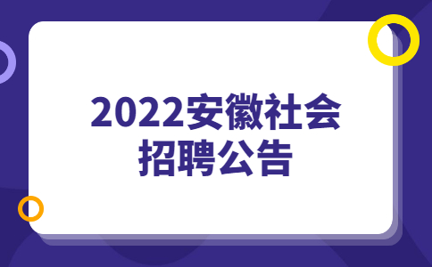 2022安徽社会招聘公告