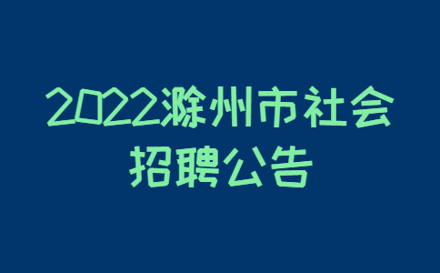 2022滁州市社会招聘公告