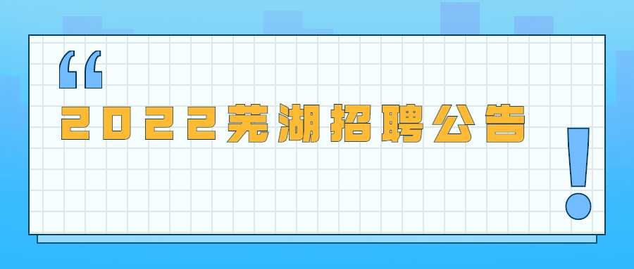 2022芜湖招聘公告